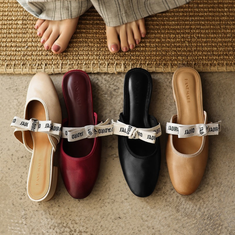 Maelle | Women's Bow Leather Mules