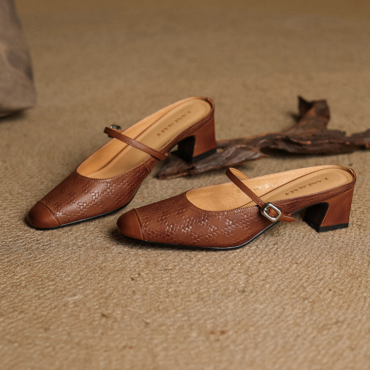 Rielle | Women's Strap Leather Mules