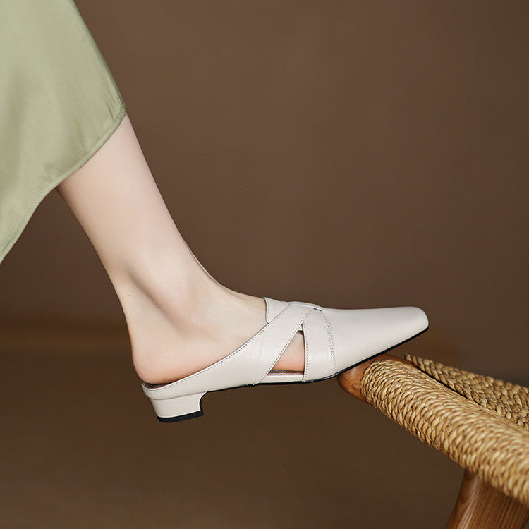 Virelle | Women's Cross Leather Mules