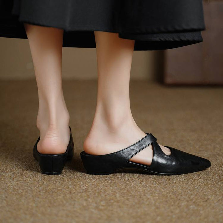 Elira | Women's Cross-Strap Leather Mules