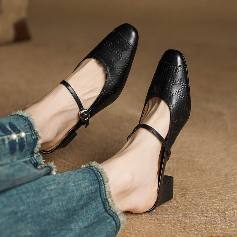 Rielle | Women's Strap Leather Mules