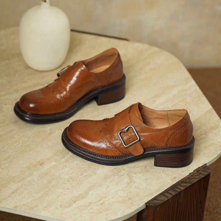 Tessa | Women's Monk-Strap Leather Brogues