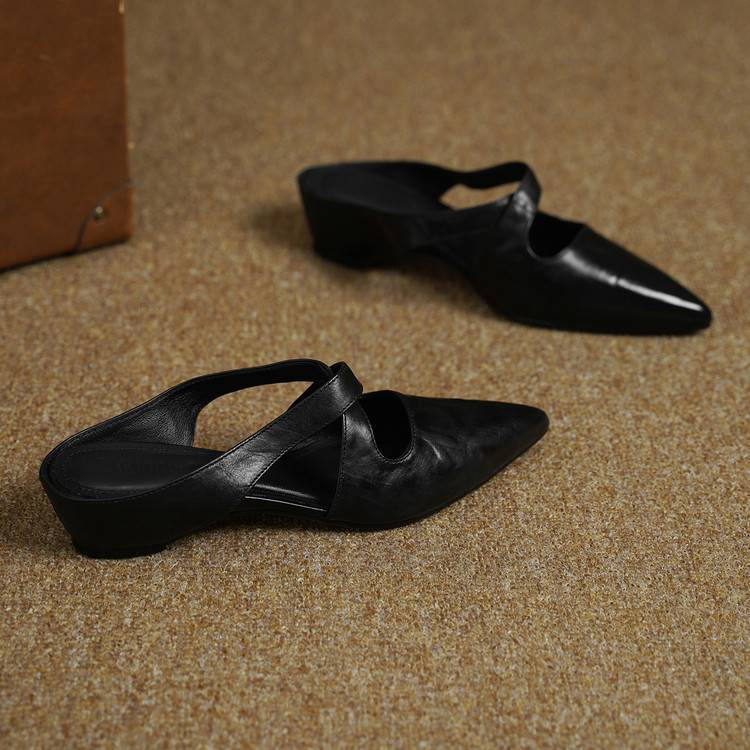 Elira | Women's Cross-Strap Leather Mules