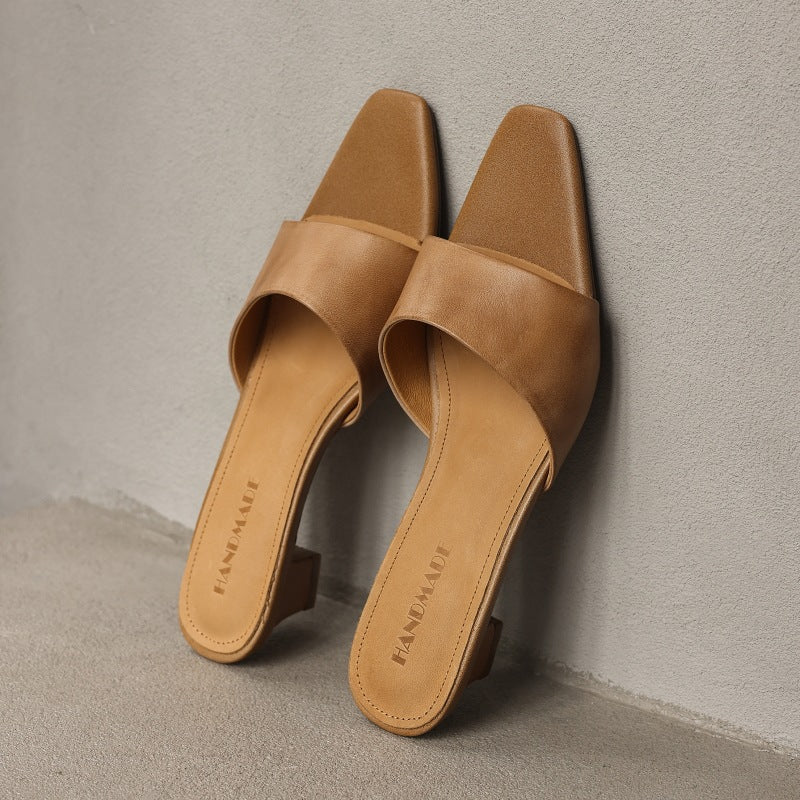 Noa | Women's Square-Toe Leather Mules