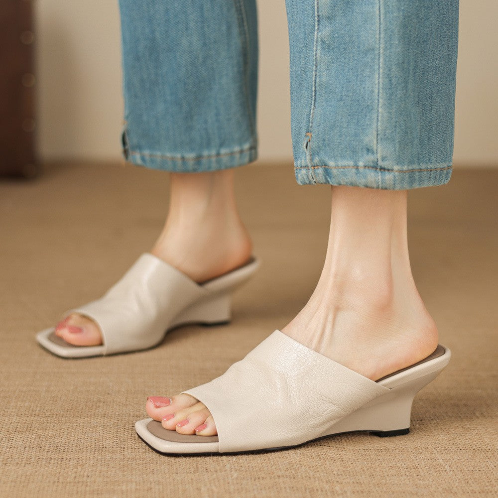 Caia | Women's Square-Toe Leather Mules