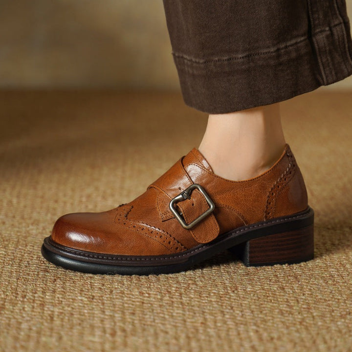Tessa | Women's Monk-Strap Leather Brogues