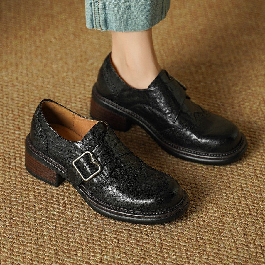 Tessa | Women's Monk-Strap Leather Brogues