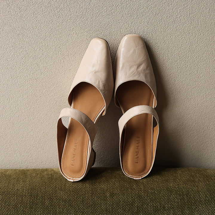 Amelie | Women's Square-Toe Leather Mules