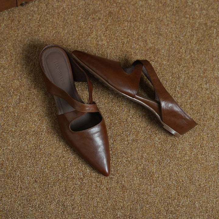 Elira | Women's Cross-Strap Leather Mules