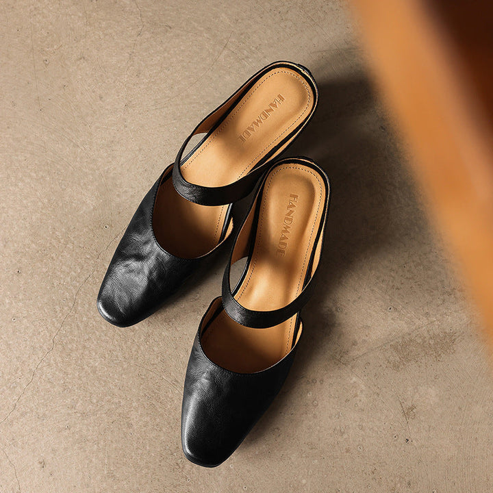 Amelie | Women's Square-Toe Leather Mules