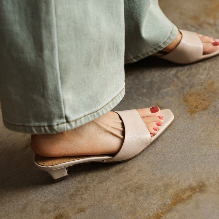 Noa | Women's Square-Toe Leather Mules