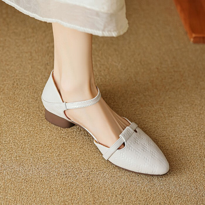 Elara | Women's Woven Leather Mary-Janes