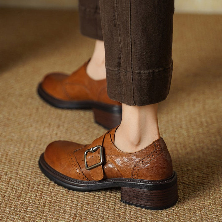 Tessa | Women's Monk-Strap Leather Brogues