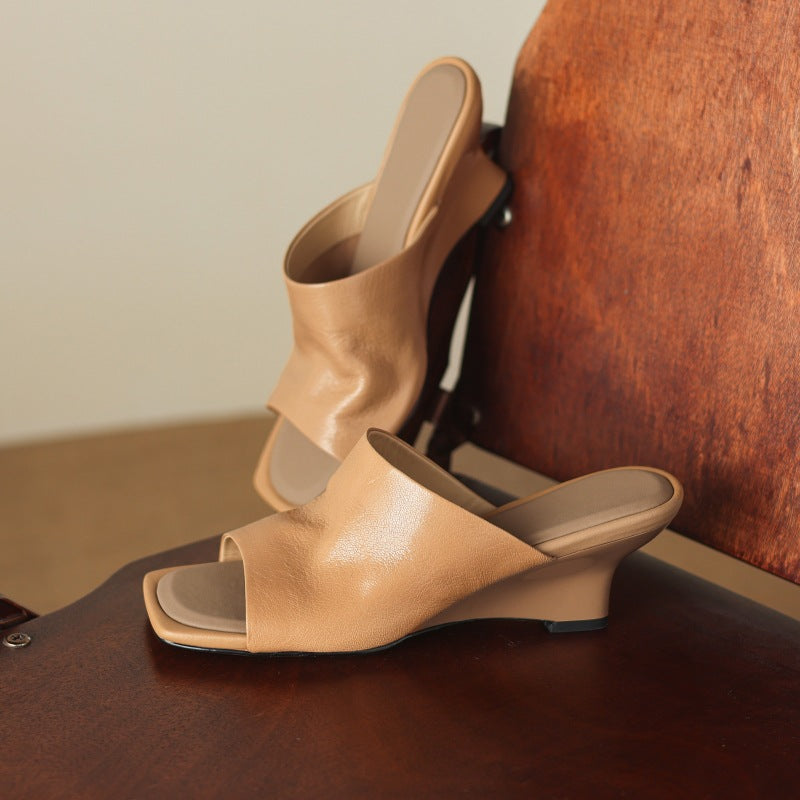 Caia | Women's Square-Toe Leather Mules