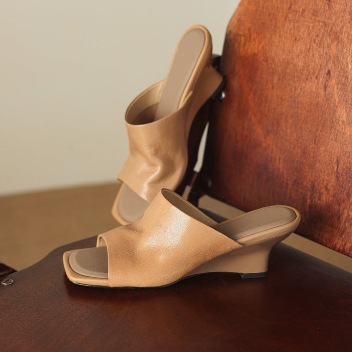 Caia | Women's Square-Toe Leather Mules