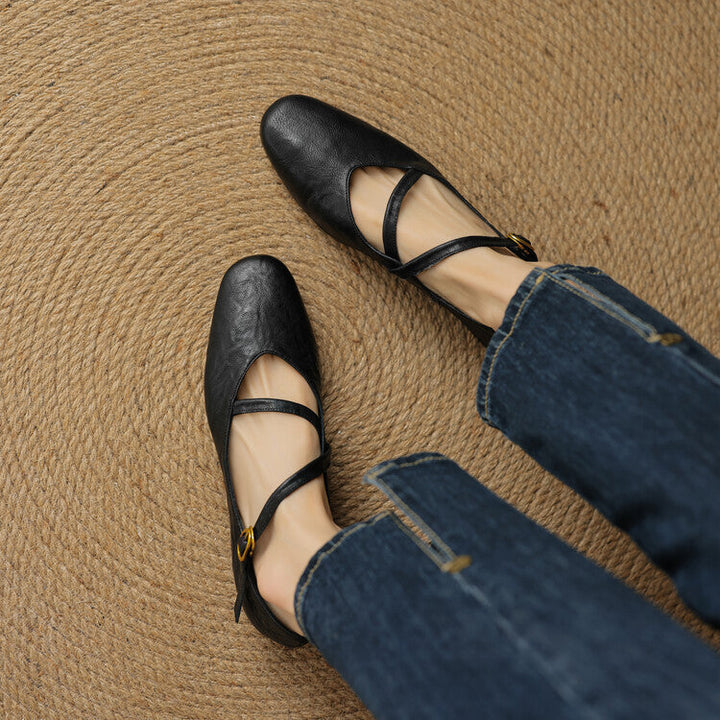 Aurelle | Women's Strap Leather Mary-Jane