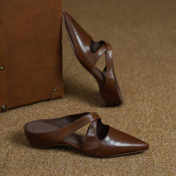 Elira | Women's Cross-Strap Leather Mules