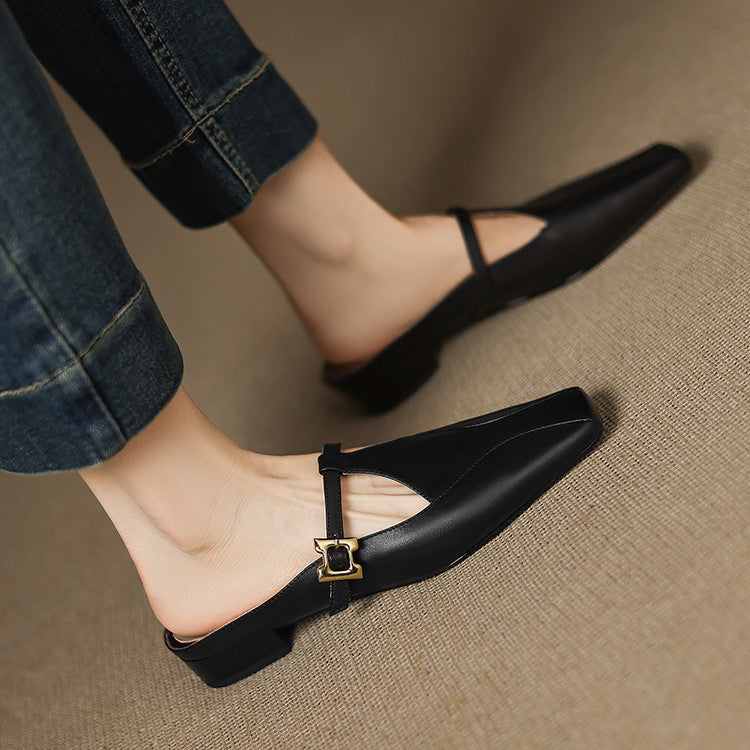 Luna | Women's Sculpt Leather Mules