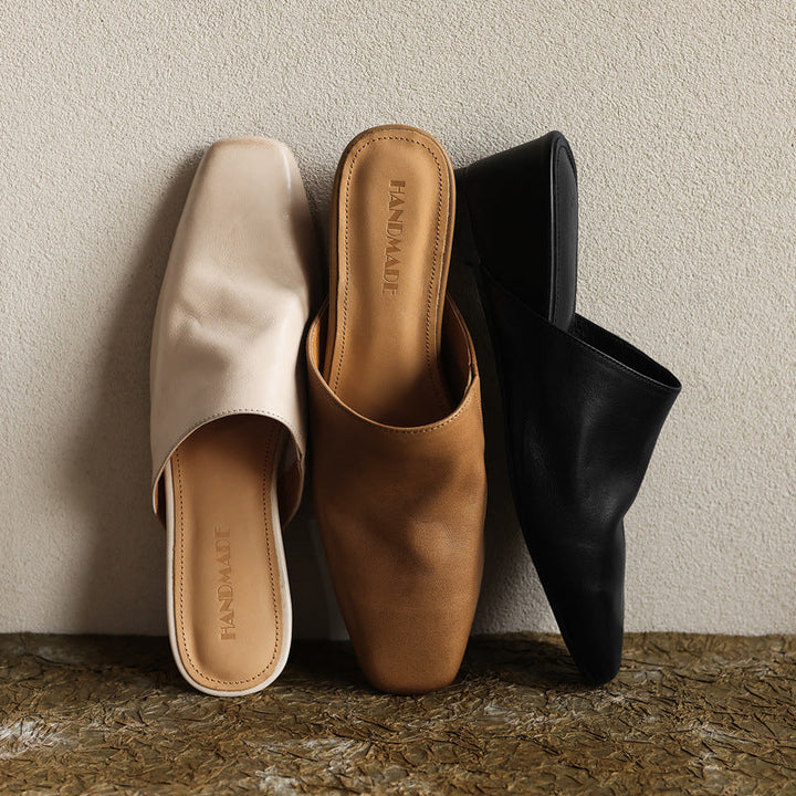 Elise | Women's Square-Toe Leather Mules
