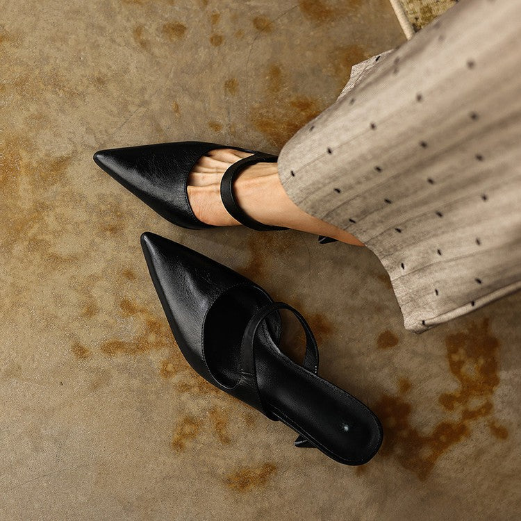 Elvaré | Women's Strap Leather Mules