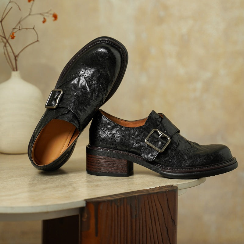 Tessa | Women's Monk-Strap Leather Brogues