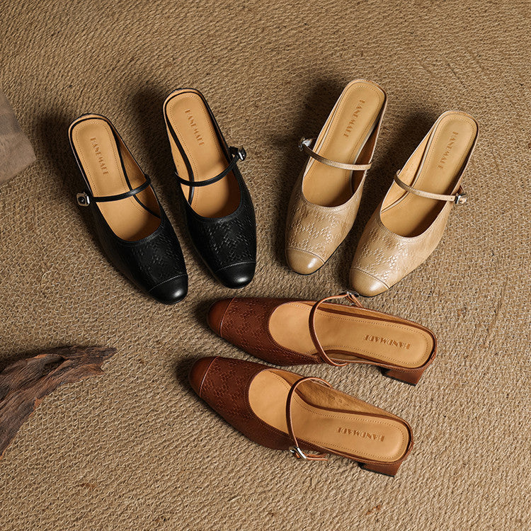 Rielle | Women's Strap Leather Mules