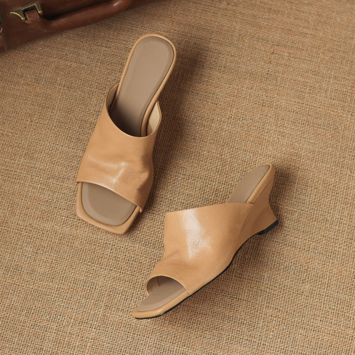 Caia | Women's Square-Toe Leather Mules