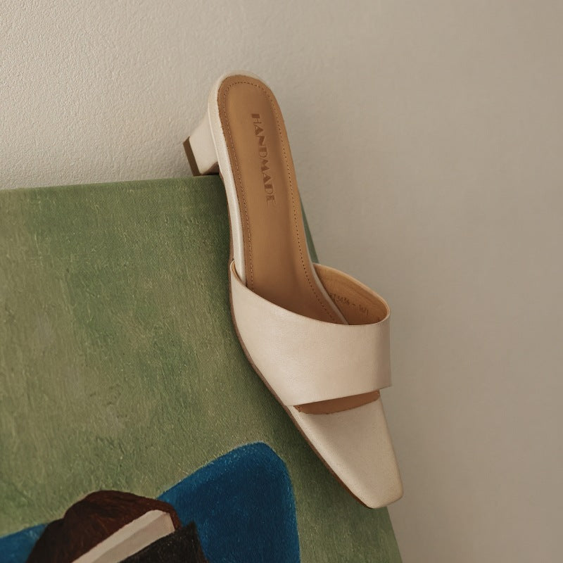 Noa | Women's Square-Toe Leather Mules