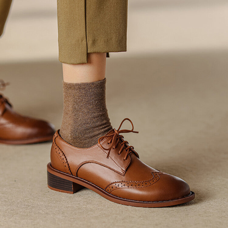 Orvain | Women's Brogue Leather Oxfords