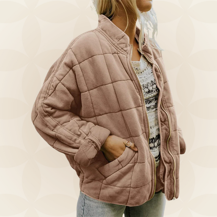 Celeste Soft Quilted Zip-Front Jacket