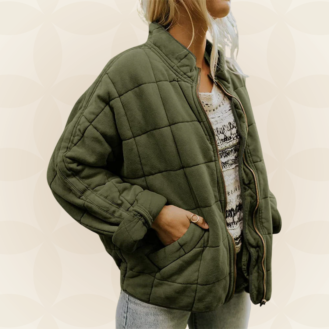 Celeste Soft Quilted Zip-Front Jacket
