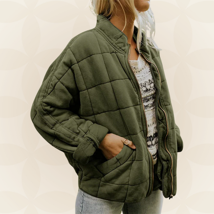 Celeste Soft Quilted Zip-Front Jacket