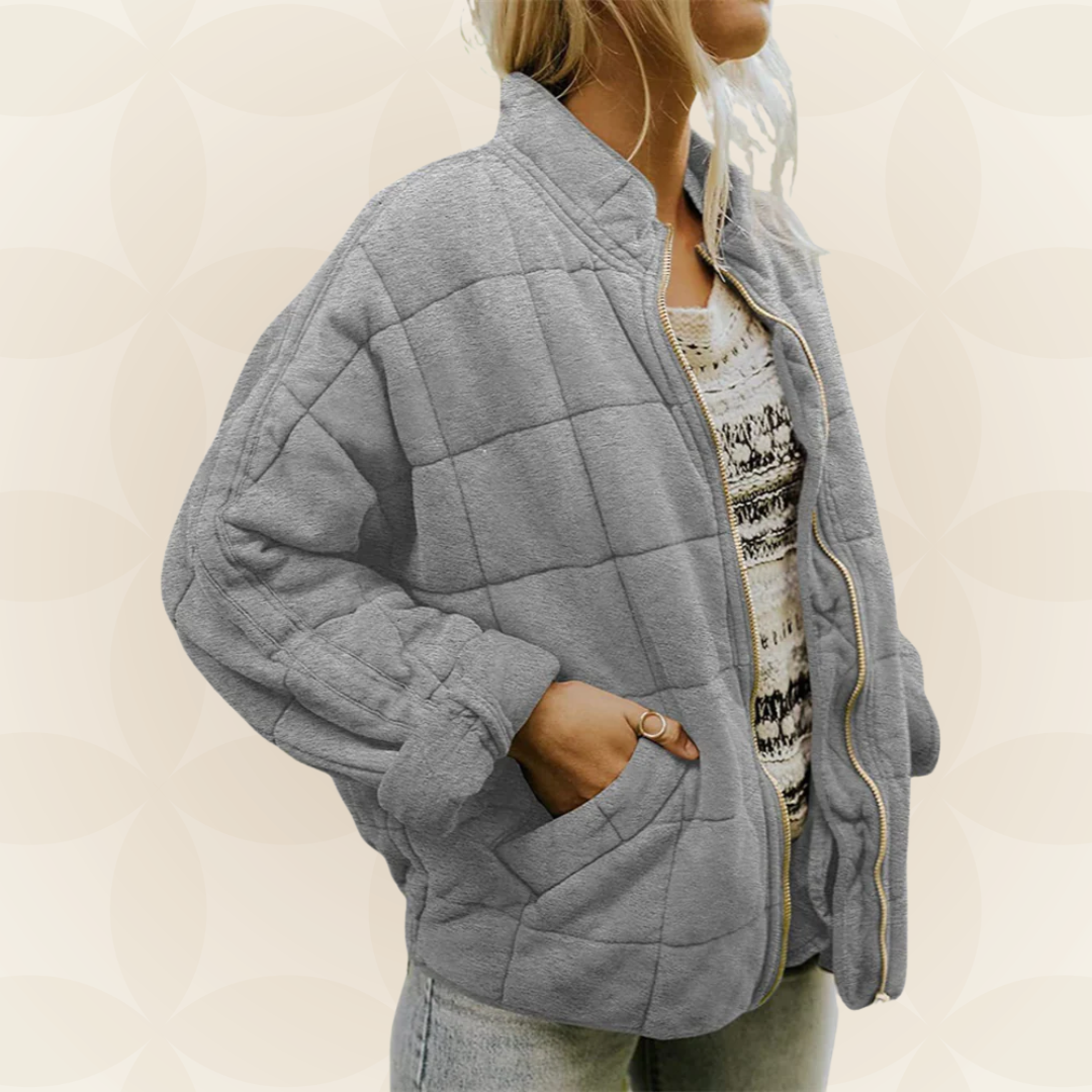 Celeste Soft Quilted Zip-Front Jacket