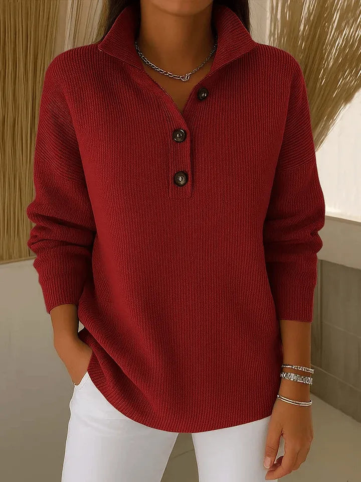 Florence V-Neck Polo Sweater