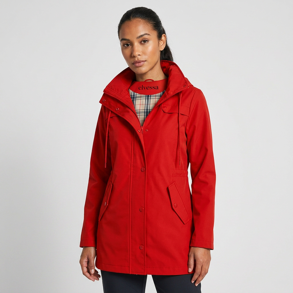 Qing | Women's Casual Drawstring Waist Zip-Up Hooded Jacket