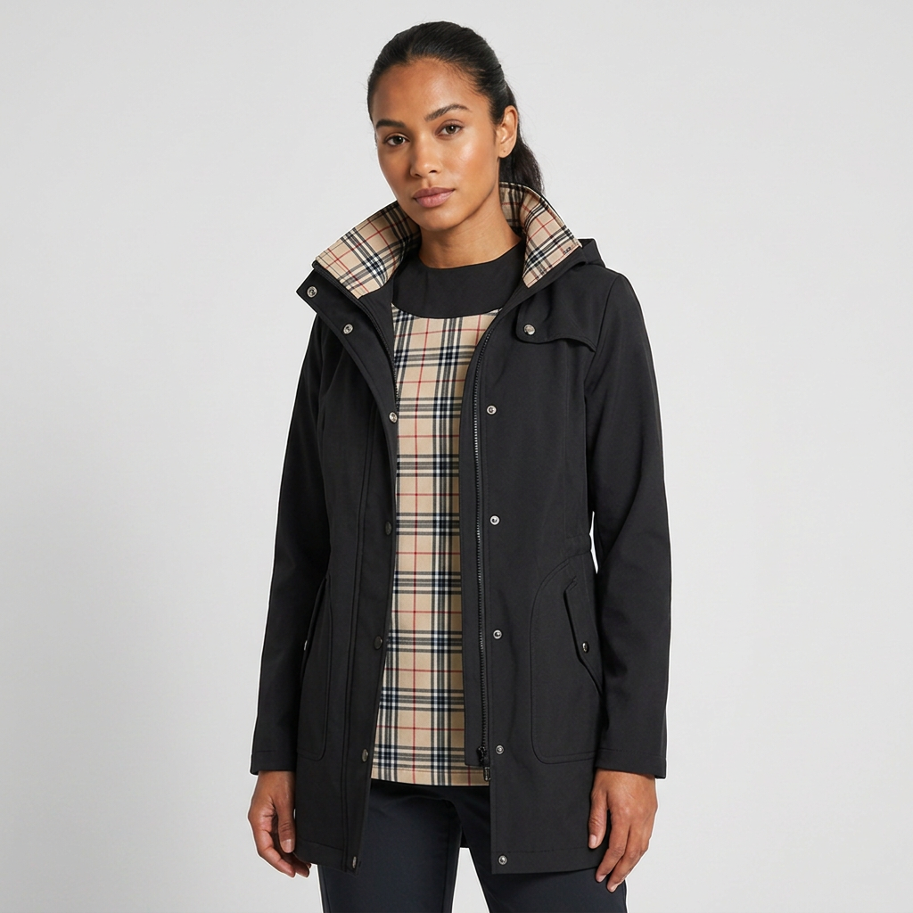 Qing | Women's Casual Drawstring Waist Zip-Up Hooded Jacket