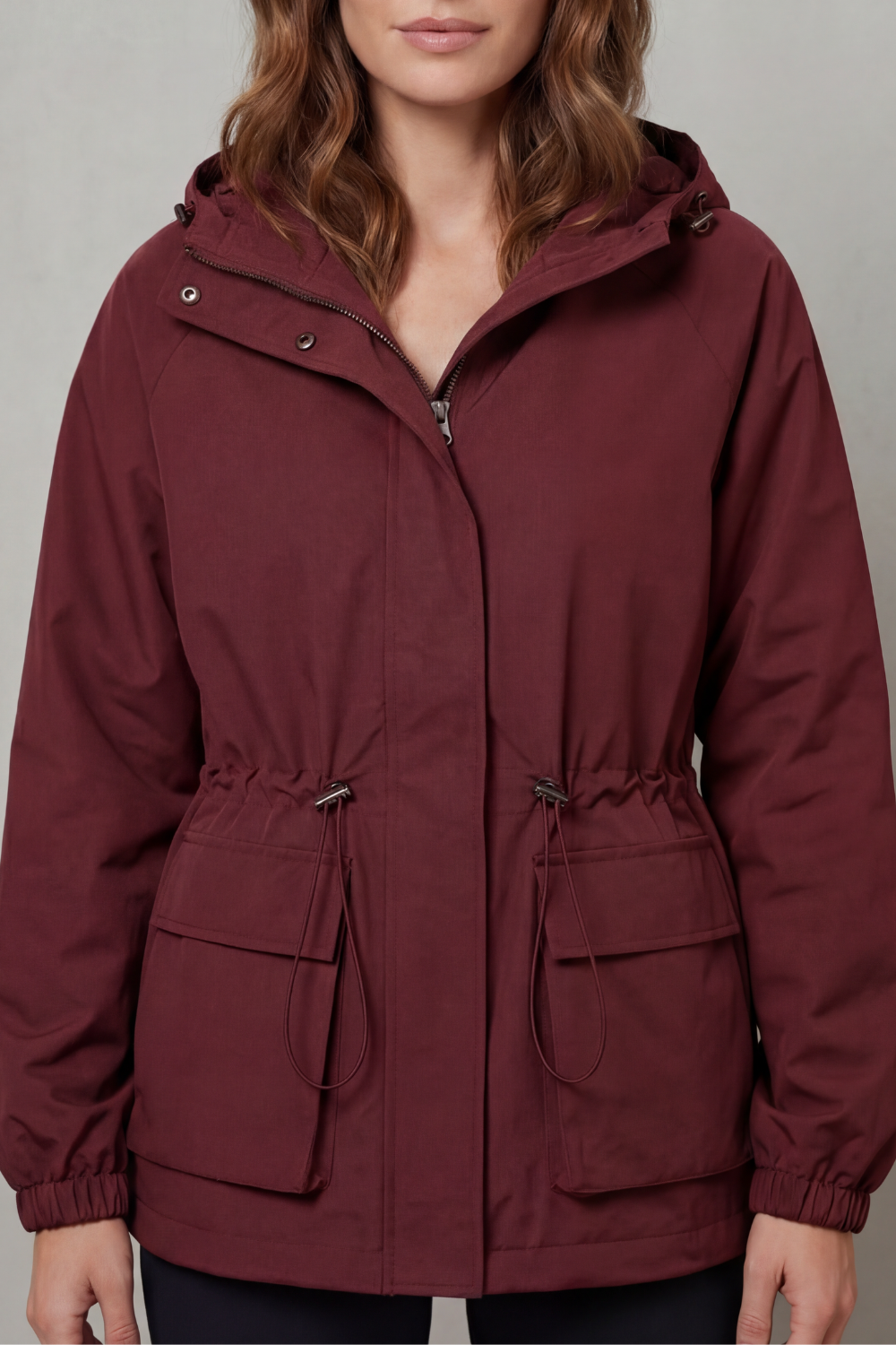Ravelle | Women's Utility Style Drawstring Waterproof Jacket