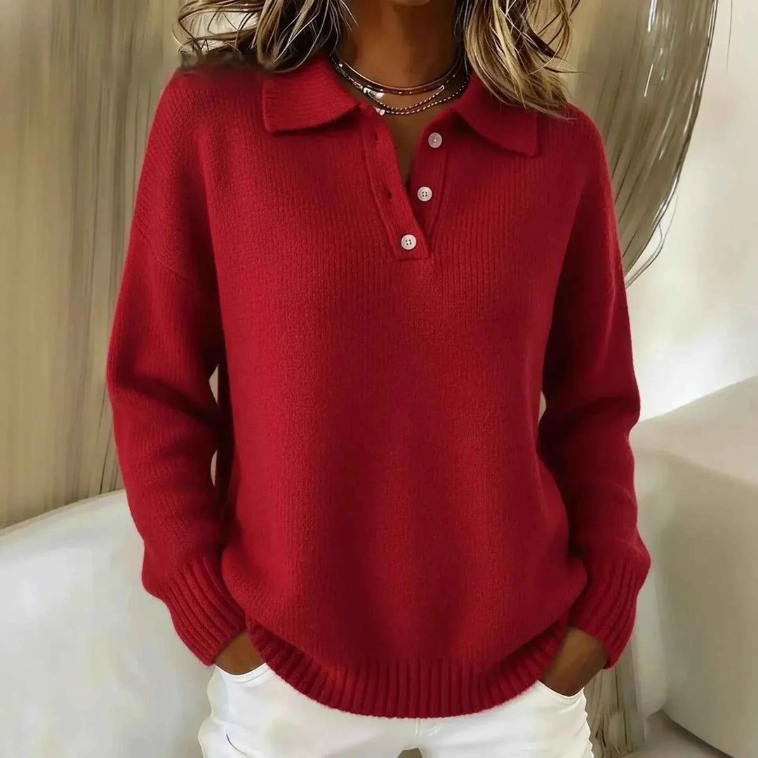 Clara | Classic Polo Knit Sweater