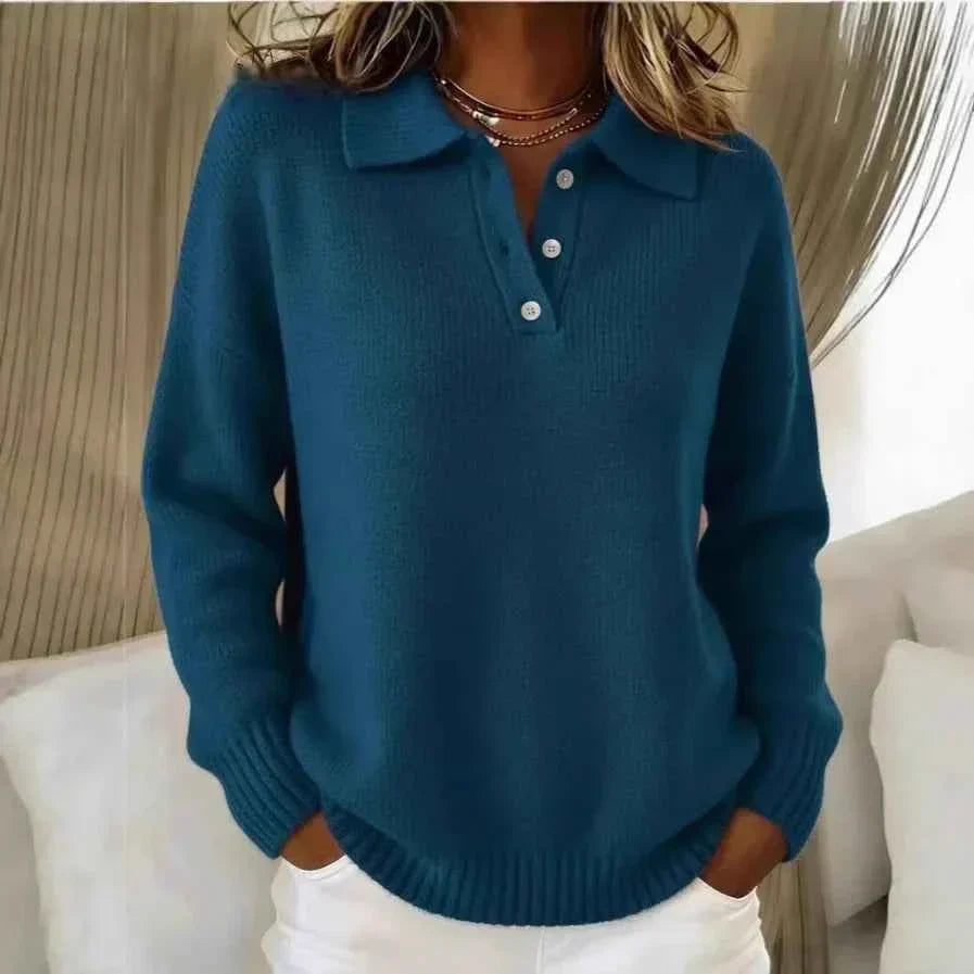 Clara | Classic Polo Knit Sweater