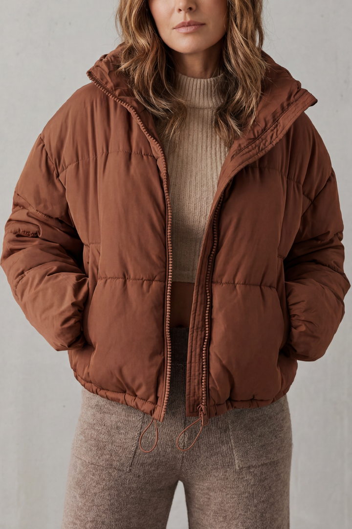 Savillonne | Women's Quilted Comfort Cropped Puffer Jacket