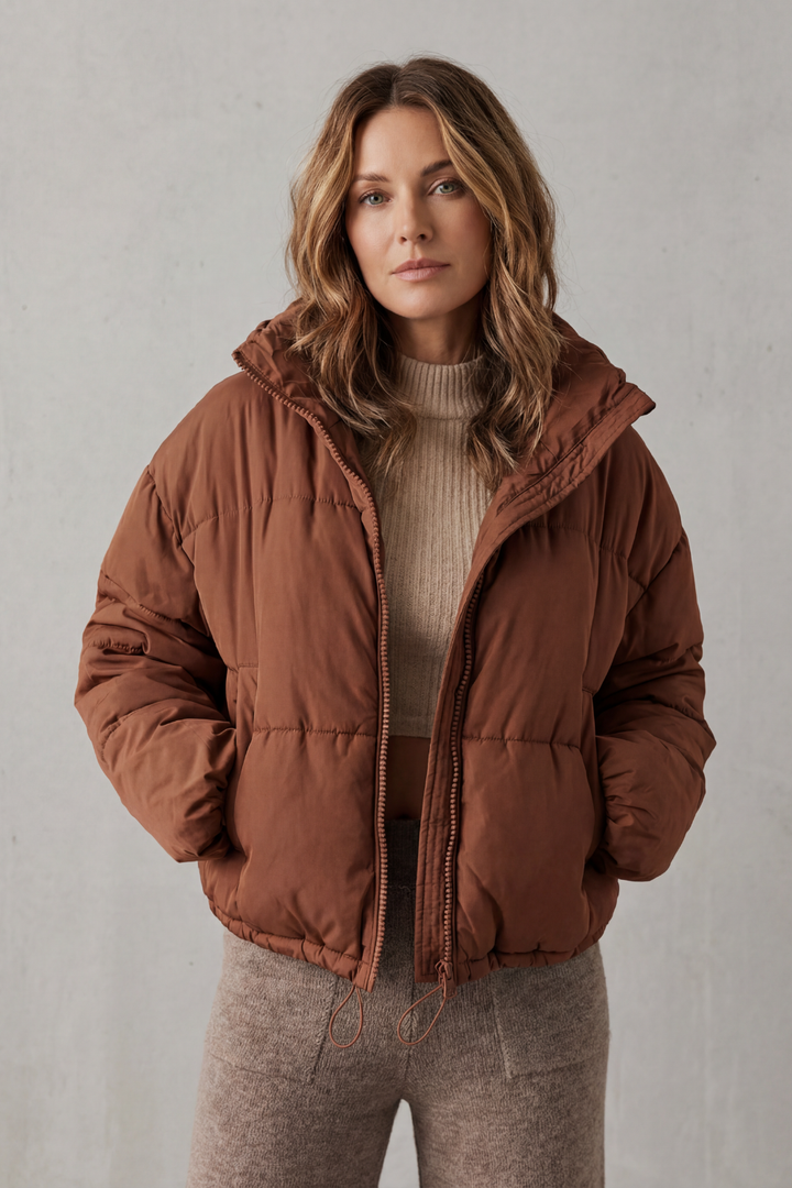 Savillonne | Women's Quilted Comfort Cropped Puffer Jacket