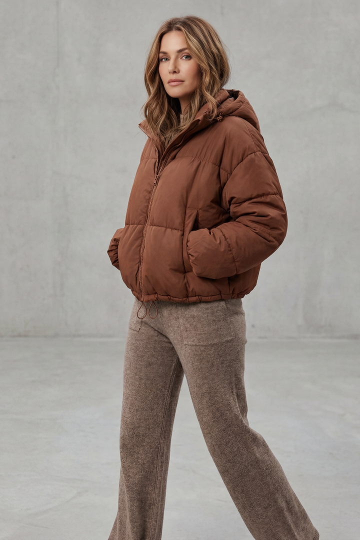 Savillonne | Women's Quilted Comfort Cropped Puffer Jacket