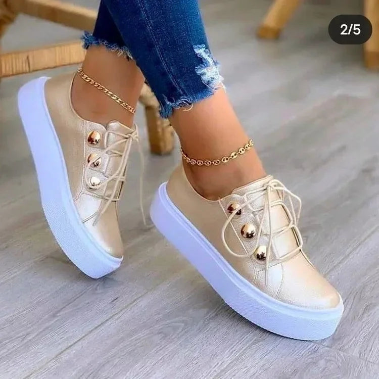 Serena | Women's Orthopaedic Round Toe Platform Trainers