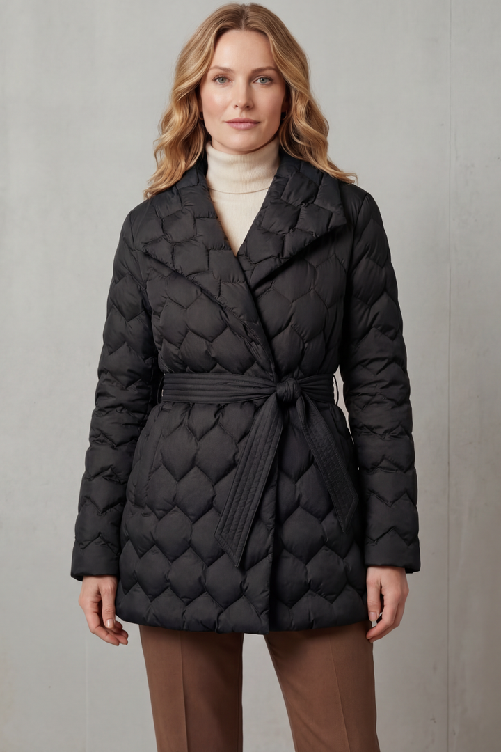 Solenza | Women's Sculpted Quilt Belted Puffer Jacket