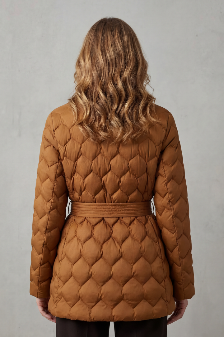 Solenza | Women's Sculpted Quilt Belted Puffer Jacket