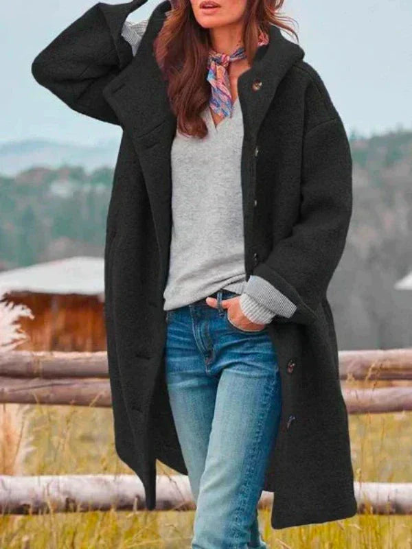 Olivia | Cozy Hooded Long Coat
