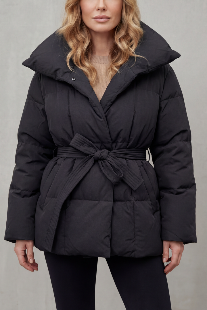 Valmira | Women's Oversized Collar Belted Puffer Coat
