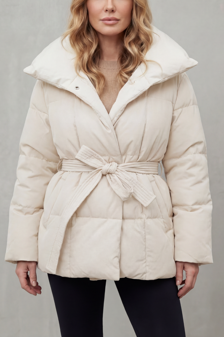 Valmira | Women's Oversized Collar Belted Puffer Coat