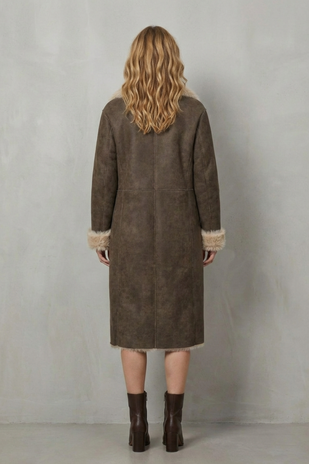 Virellia | Women's Reversible Texture Faux Shearling Coat