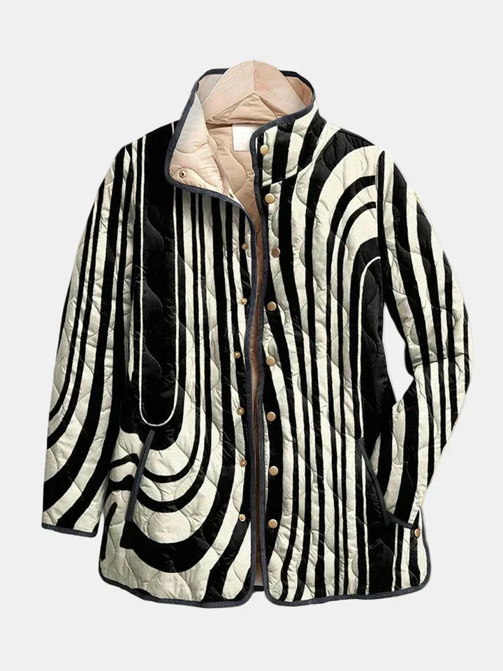 Rosalie | Casual Quilted Geometric Print Jacket
